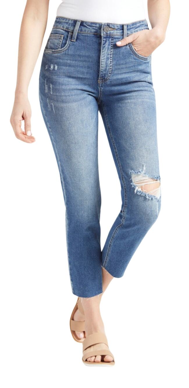 KUT FROM THE KLOTH Rachael Mom Jean Distressed High Rise Medium Wash Women's 4